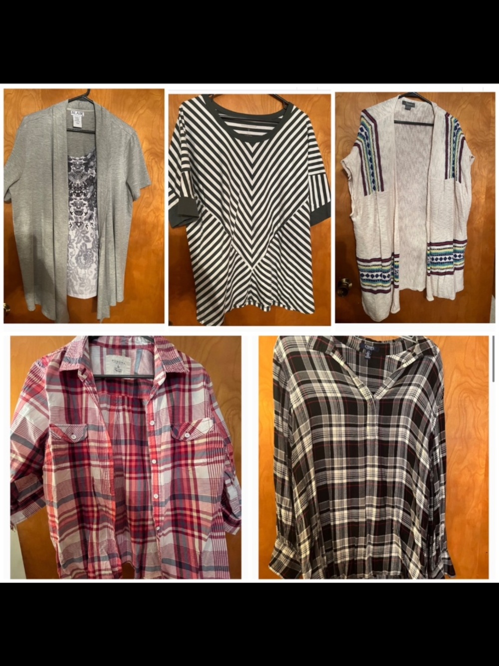 Bundle of 5 women’s blouses and button down shirts size large
